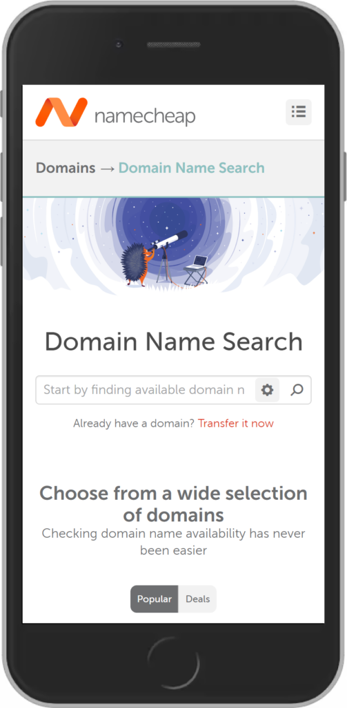 example of lead generation with namecheap caption