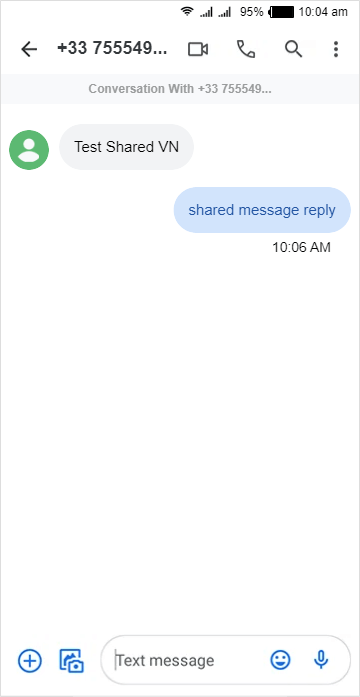 message replied to shared virtual number