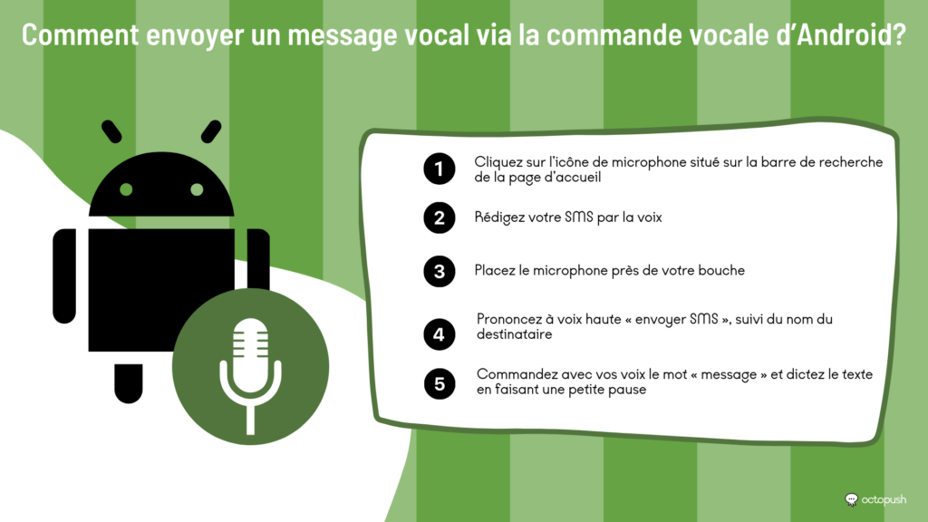 comment envoyer message vocal via commande vocale android