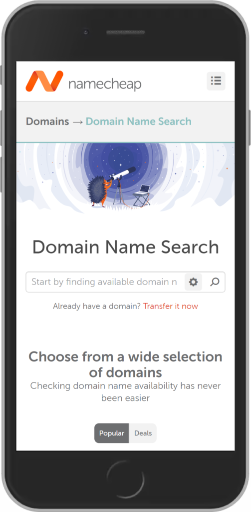 example of lead generation with namecheap caption