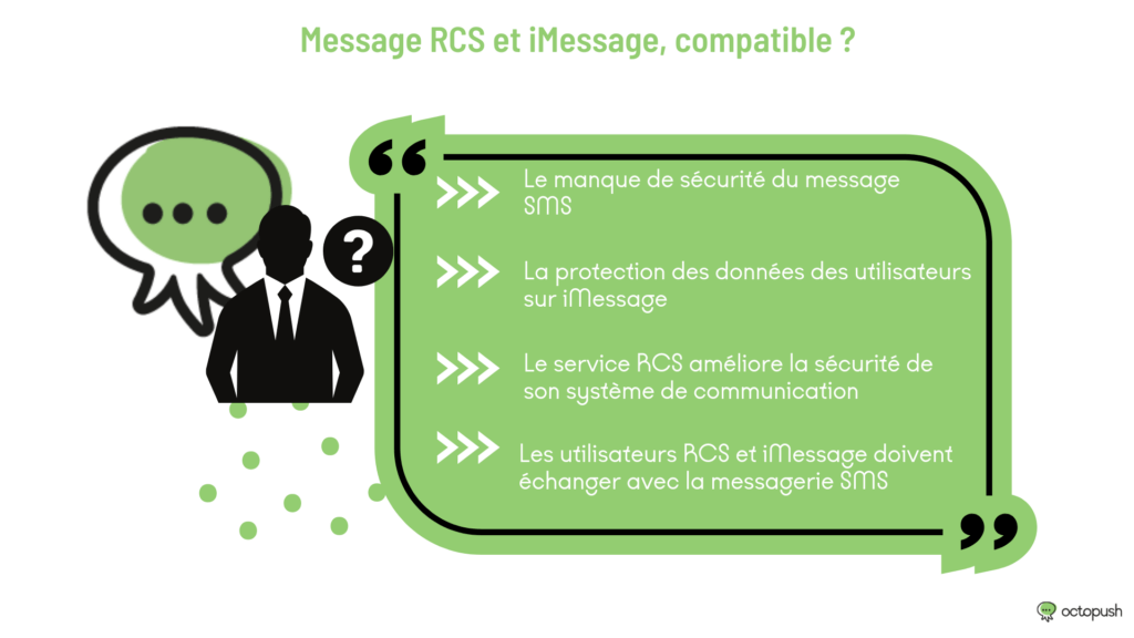 Message RCS et iMessage, compatible 
