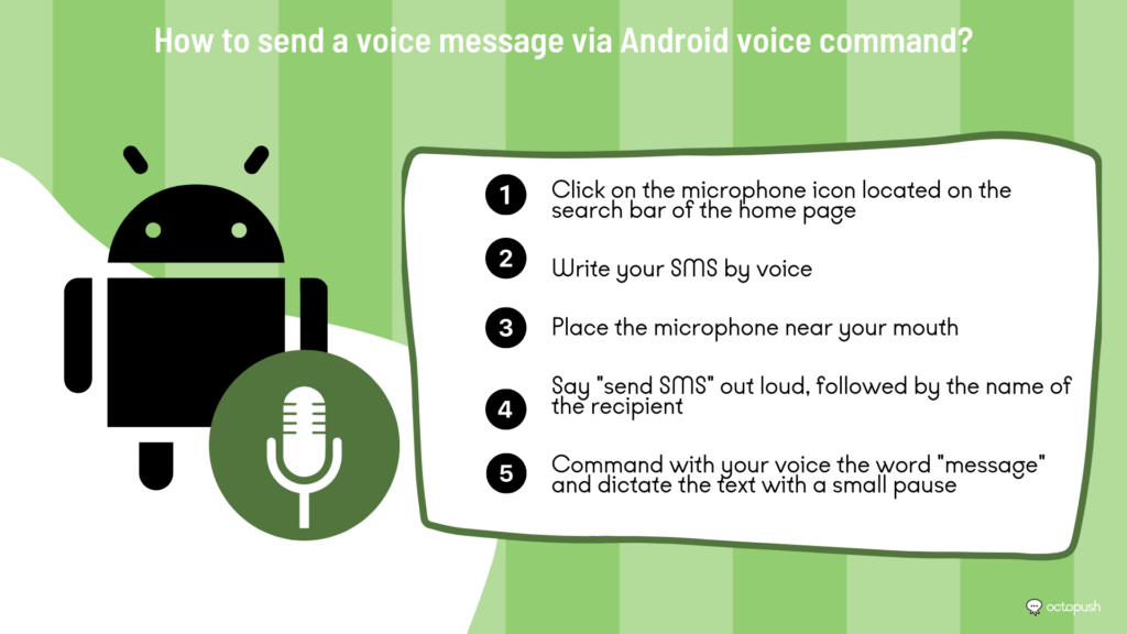 Sending a message via Android voice command