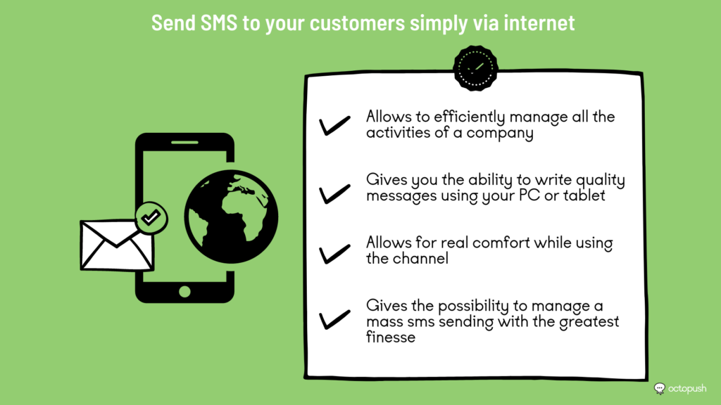 Send SMS messages to your customers simply via the Internet